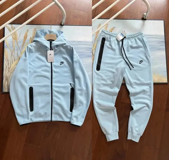 Nike Tech Fleece Hoodie and Joggers Light Blue