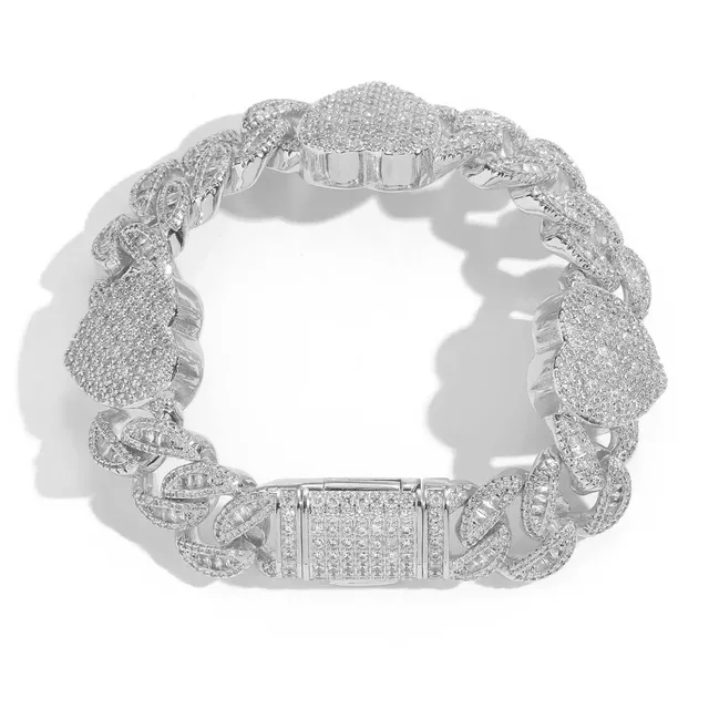 Chrome Hearts Curb Chain Bracelet Iced Out