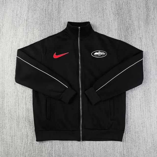 Nike Track Jacket Black with Red Swoosh