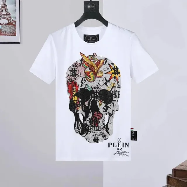 Philipp Plein Skull Graphic Tee Crystal-Embellished Limited Edition