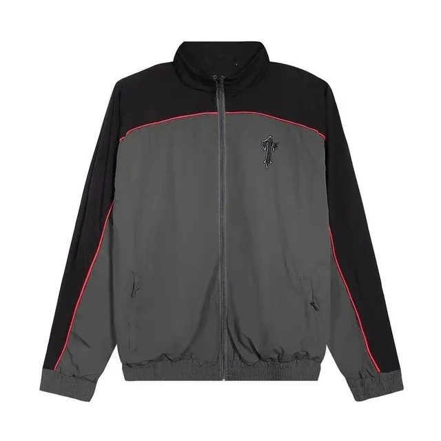 Trapstar Track Jacket Black Grey Red Trim