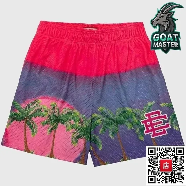 Mesh Shorts Palm Tree Print
