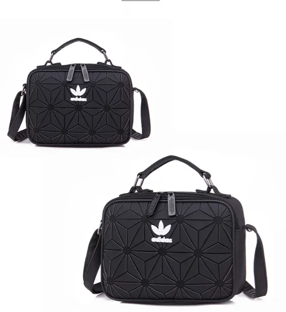 Adidas Mini Box Bag Black with White Trefoil