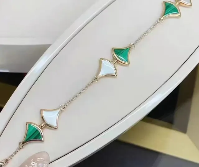 Bulgari Serpenti Fan Malachite and White Enamel