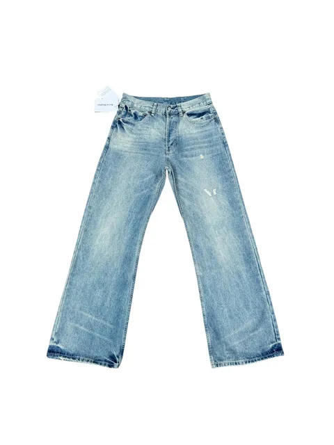 Acne Studios Wide-Leg Jeans Light Wash Distressed