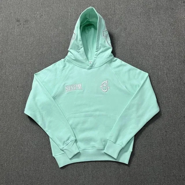 6PM Season Hoodie Mint Green with Embroidered Logo