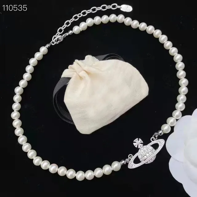 Vivienne Westwood Pearl Necklace Saturn Orb Pendant