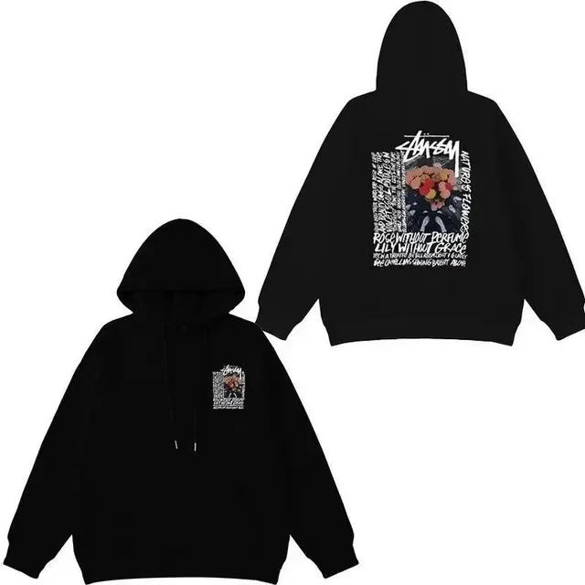 Stüssy Hooded Sweatshirt Floral Graphic Print