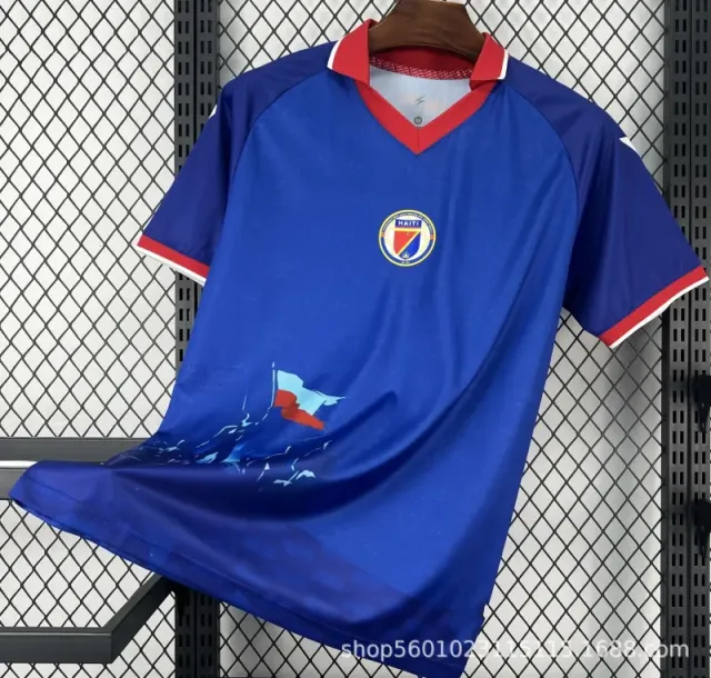V-Neck Soccer Jersey Haiti National Team Inspired