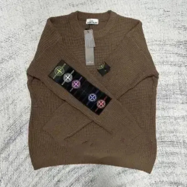 Stone Island Waffle Knit Sweater Compass Patch