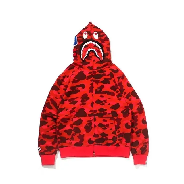BAPE Shark Hoodie Red Camo