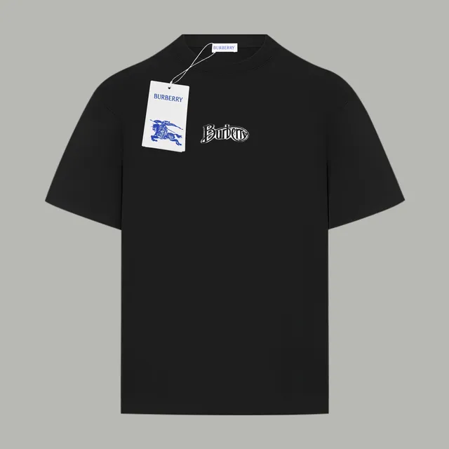Burberry Logo T-Shirt Embroidered Equestrian Knight