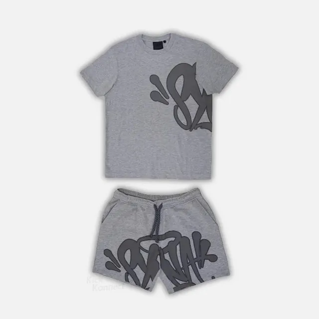 Off-White Graffiti Logo Set Heather Grey with Dark Grey Print