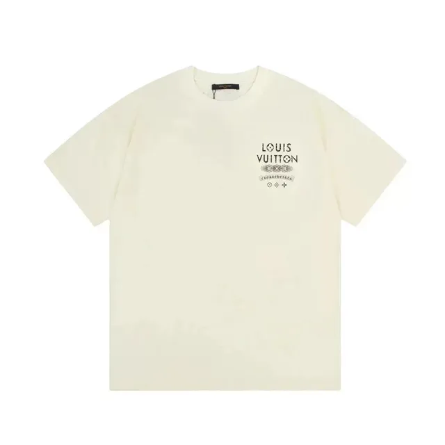 Louis Vuitton T-Shirt Embroidered Logo Beige