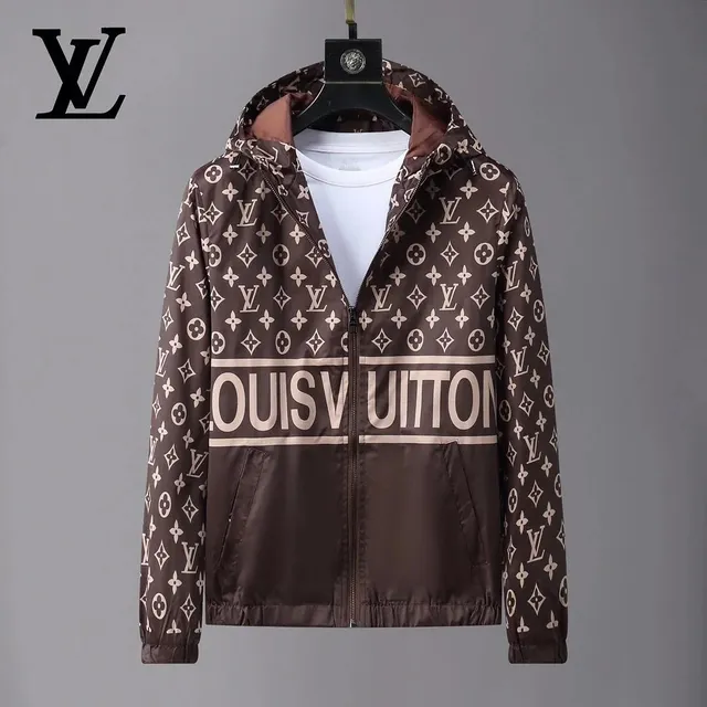 Louis Vuitton Monogram Windbreaker Brown with Beige Logo Print