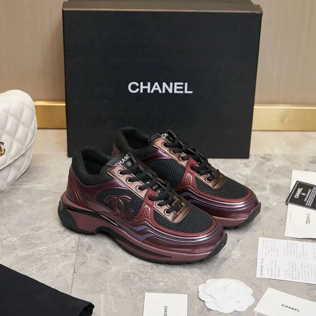 Chanel Trainer Metallic Burgundy