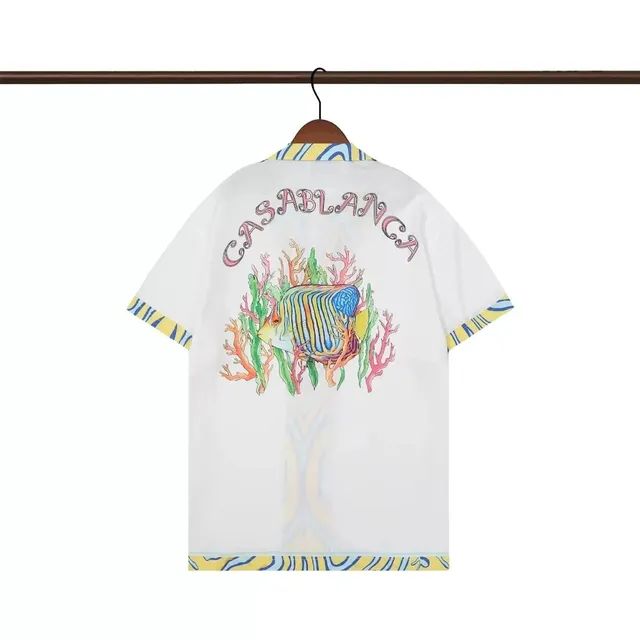 Casablanca Short-Sleeve Shirt Coral Reef Print