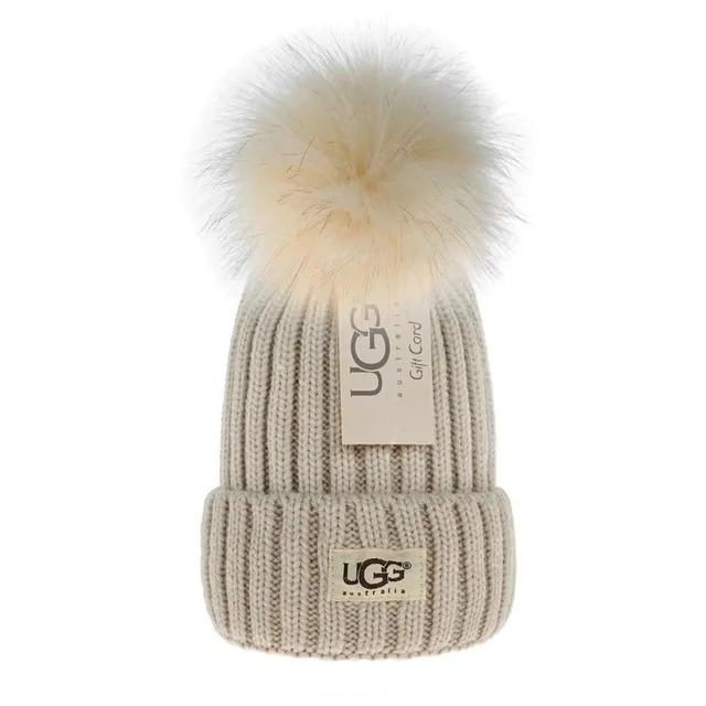 UGG Knit Beanie With Fur Pom-Pom
