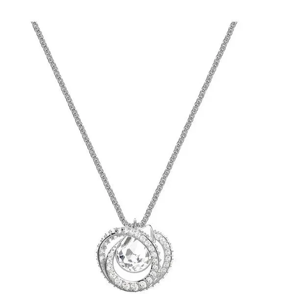 Twisted drop white diamond necklace