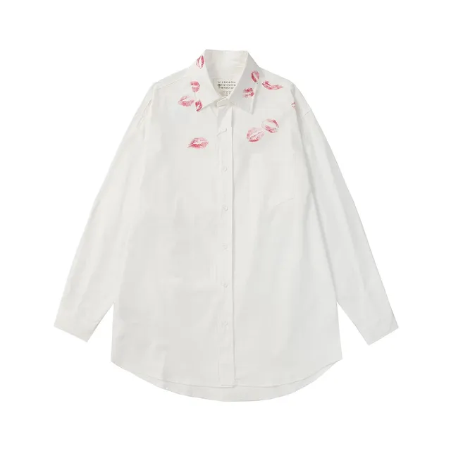Maison Margiela Oversized Shirt Kiss Print