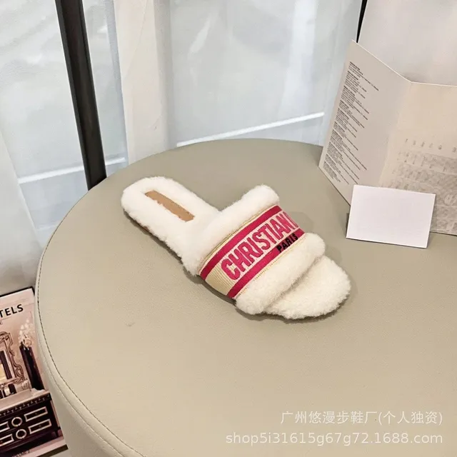Dior J'Adior Slide Shearling Strap