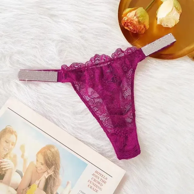 Victoria's Secret Lace Thong Crystal Waistband