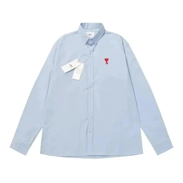 AMI Paris Button-Up Shirt Heart Logo