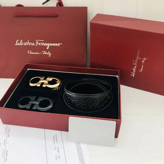 Ferragamo Gancini Belt Double Buckle Set