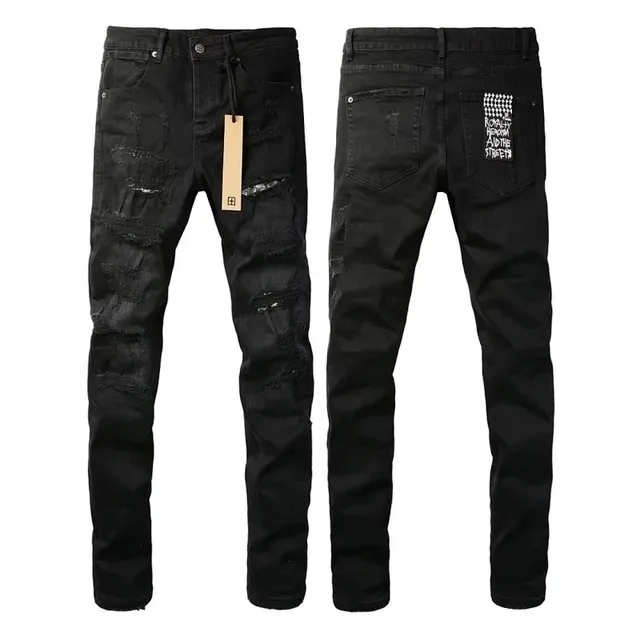 Ksubi Ripped Jeans Distressed Black with Logo Patch