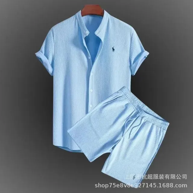 Polo Ralph Lauren Short-Sleeve Shirt and Shorts Set Ribbed Texture