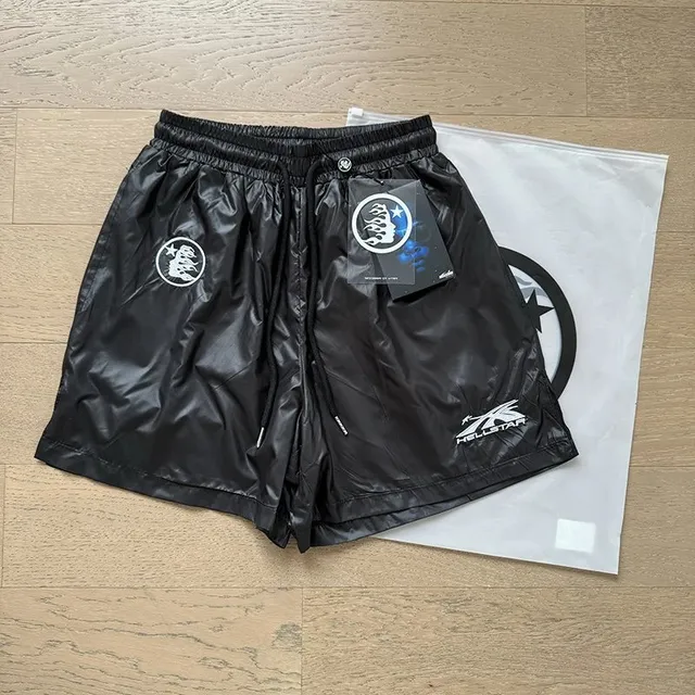 Hellstar Logo Shorts Glossy Black
