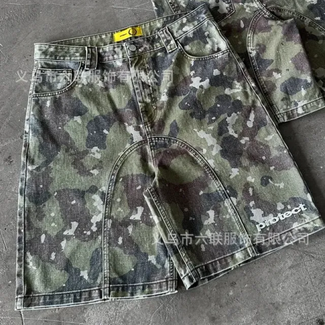 Protect LDN Denim Shorts Camouflage Print