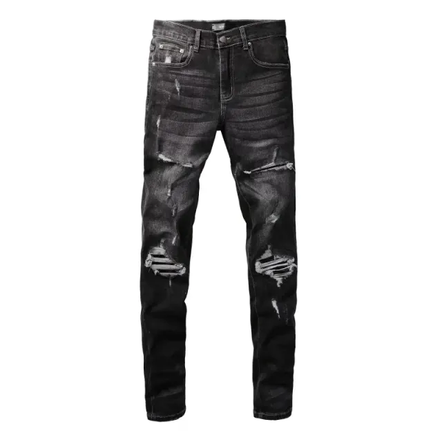 Amiri Distressed Slim Fit Jeans Black Wash
