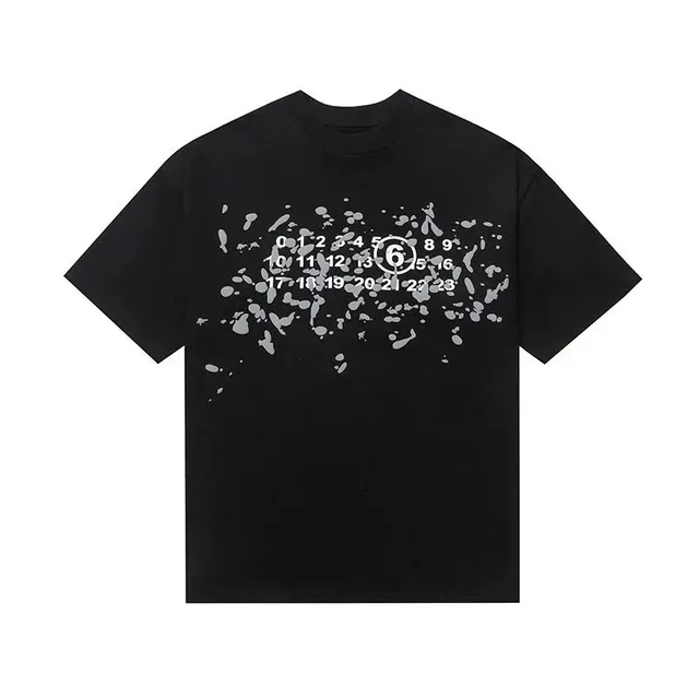 Maison Margiela T-Shirt Numbers Print with Splatter