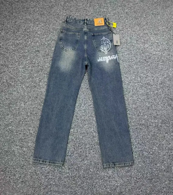 Balenciaga Logo Jeans Distressed Wash