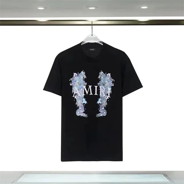 Amiri Dragon Logo Tee Iridescent Dragon Print