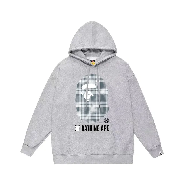BAPE Shark Hoodie Plaid Ape Head