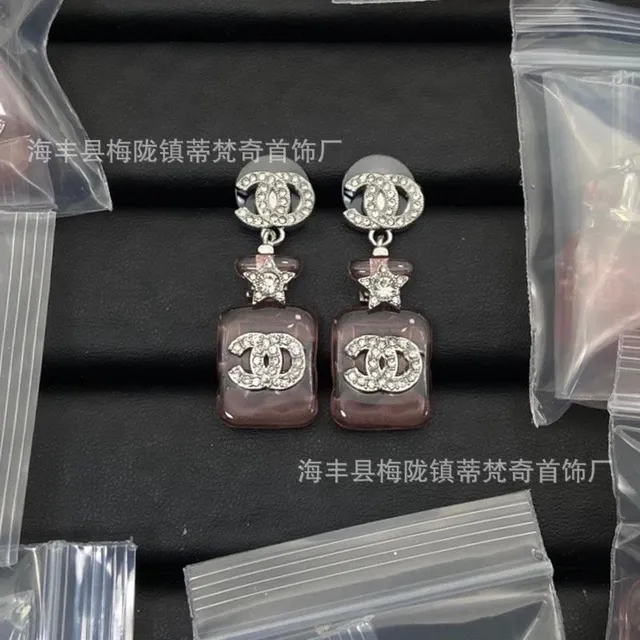 Chanel CC Bottle Earrings Crystal-Embellished