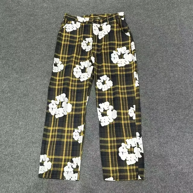 Plaid Trousers Floral Print