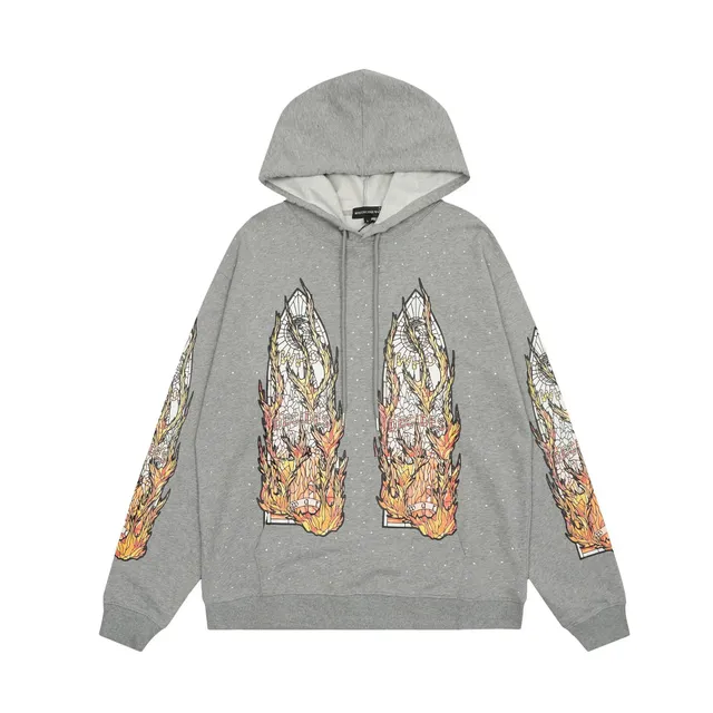 Who Decides War Flame Hoodie Stained Glass Flame Print