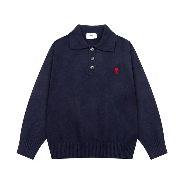 AMI Paris Polo Knit Heart Logo