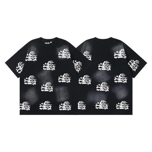 Hellstar Graphic Tee Flame Skull Print