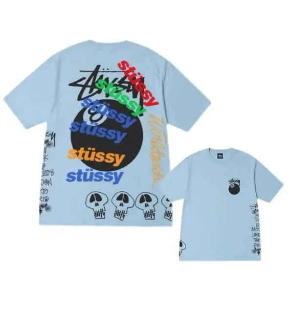 Stüssy Graphic T-Shirt Multi-Logo Skull Print