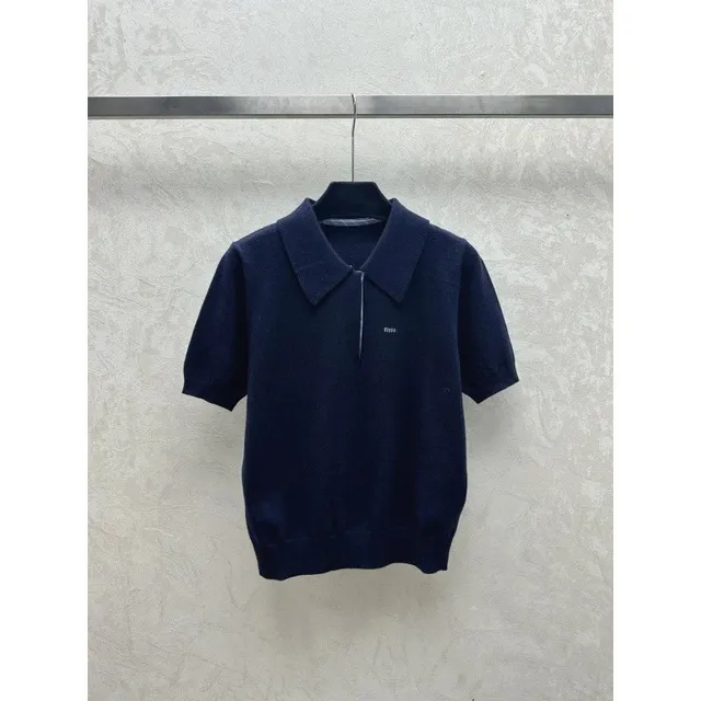 Miu Miu Knit Polo Shirt Mini Logo