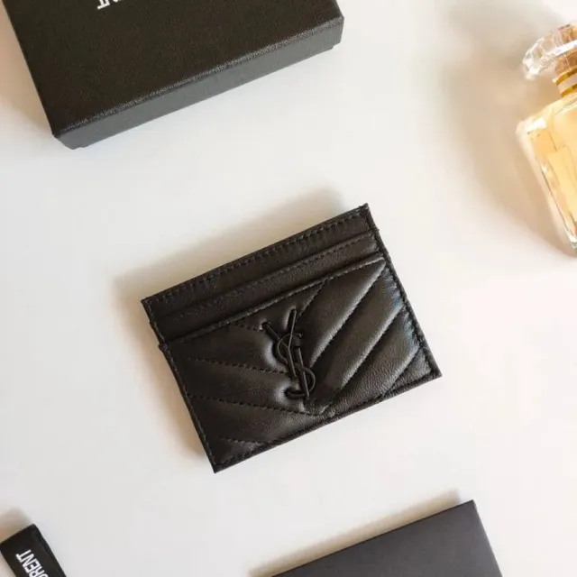 Saint Laurent Monogram Cardholder Quilted Leather