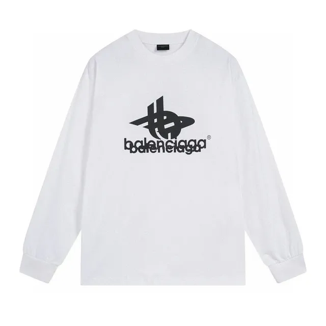 Balenciaga Long-Sleeve Tee Double Logo Print