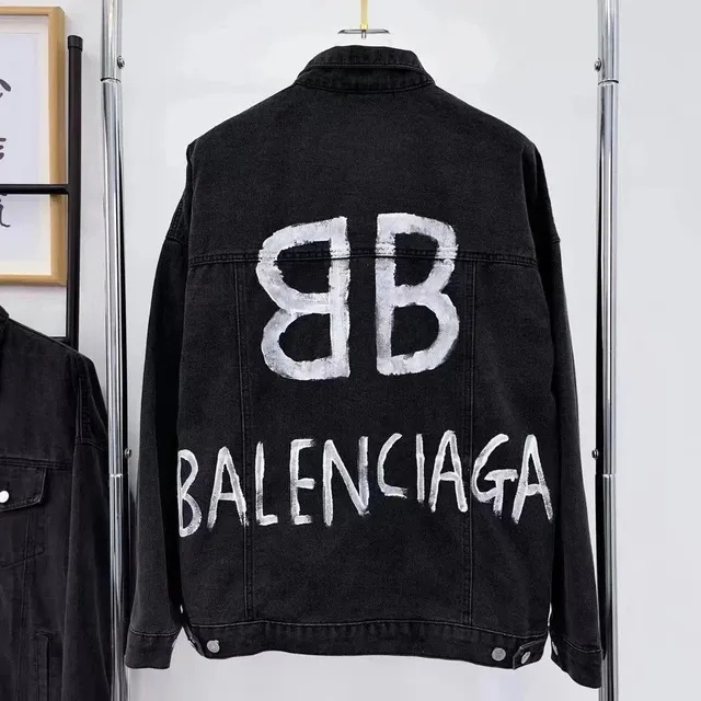 Balenciaga Denim Jacket Painted Logo