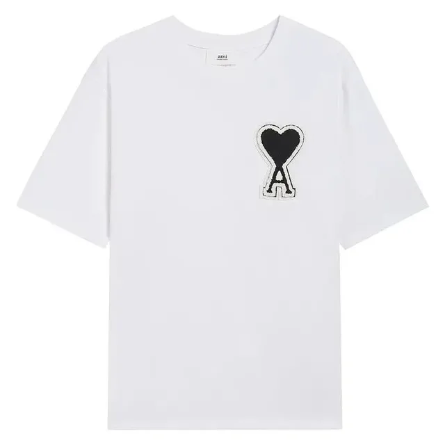 AMI Paris Heart Logo T-Shirt Black Heart Patch