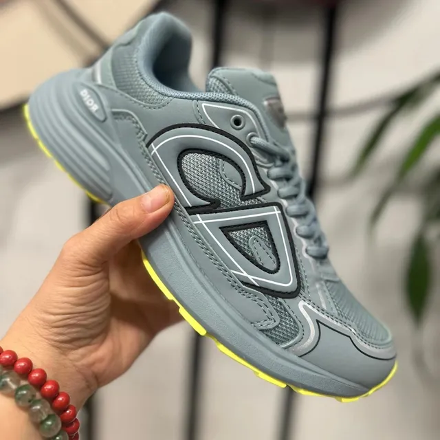 Dior B22 Grey with Yellow Sole