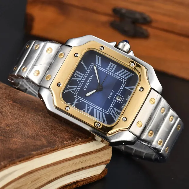 Santos de Cartier Two-Tone Blue Dial